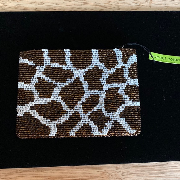 Beaded Brown and White Mini Bag - Picture 3 of 11